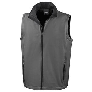 Result Mens Printable Softshell Body Warmer / Charcoal Grey/Black